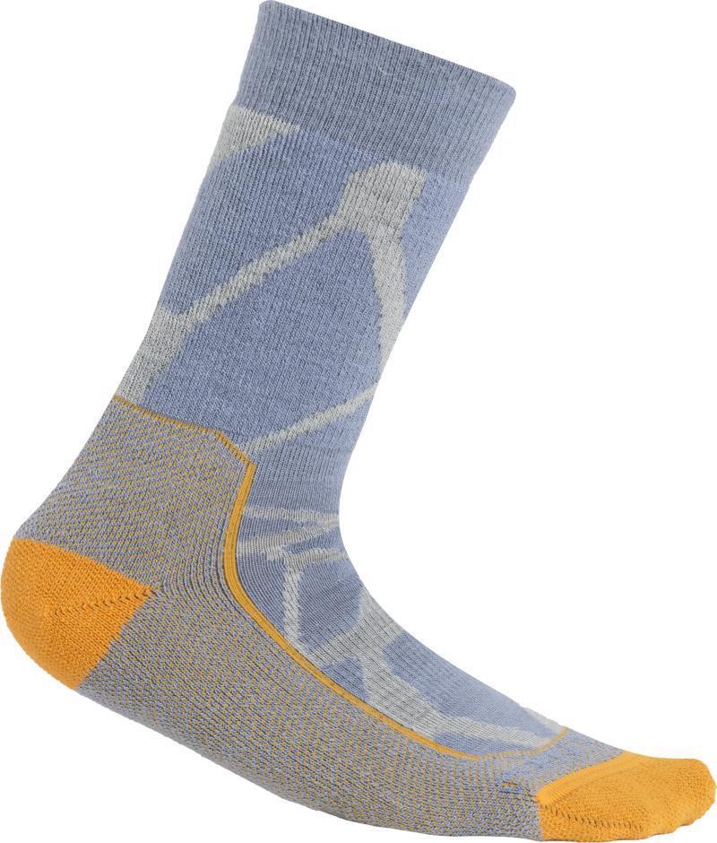 Hike+ Crew Socks - Medium Cushion - Fractured Landscapes - Womens - Ether / Kyanite / Solar 1