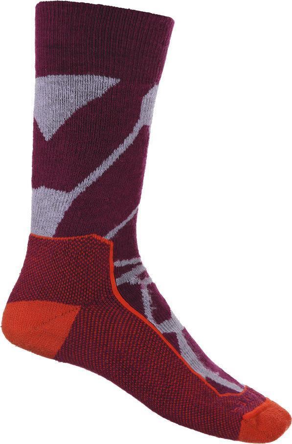 Hike+ Crew Socks - Medium Cushion - Fractured Landscapes - Womens - Purple Gaze / Go Berry 1