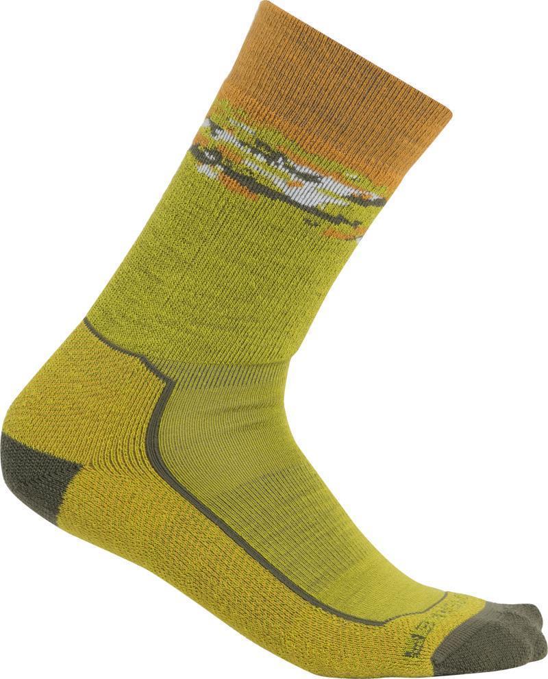 Hike+ Crew Socks - Medium Cushion - Sedimentary - Mens - Bio Lime / Loden / Solar 1