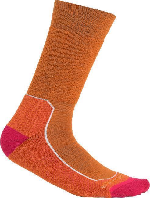 Hike+ Crew Socks - Medium Cushion - Womens - Earth / Electron Pink / Snow 1