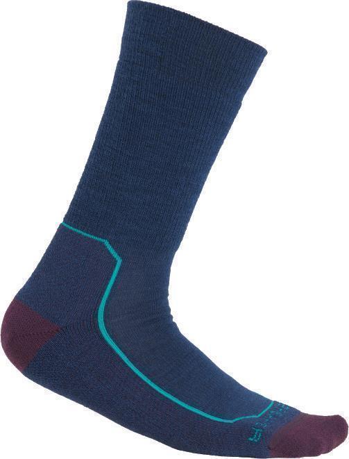 Hike+ Crew Socks - Medium Cushion - Womens - Royal Navy / Nightshade / Flux Green 1