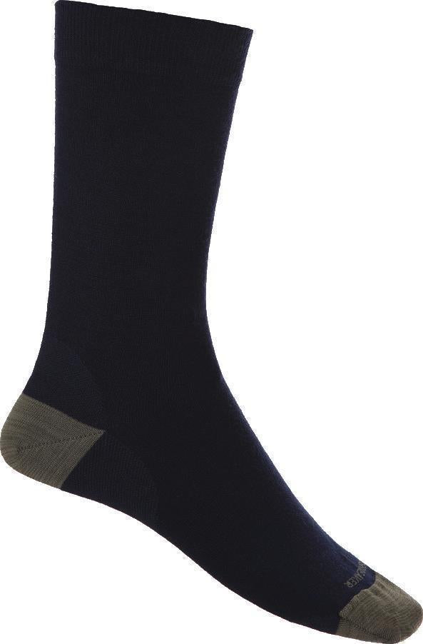 LifeStyle Crew Socks - Fine Gauge Cushion - Womens - Midnight Navy / Loden 1