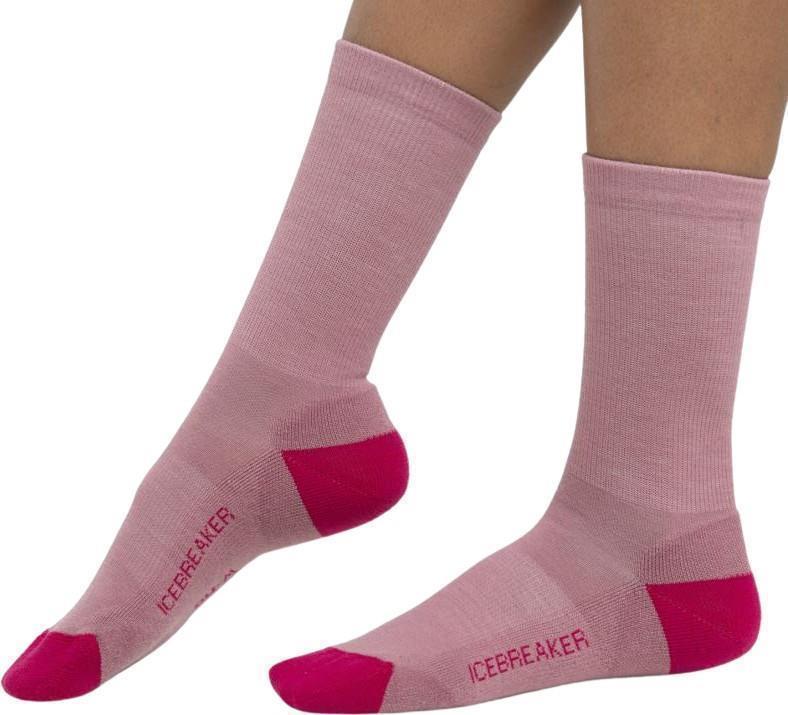 LifeStyle Crew Socks - Light Cushion - Womens - Crystal / Electron Pink 1