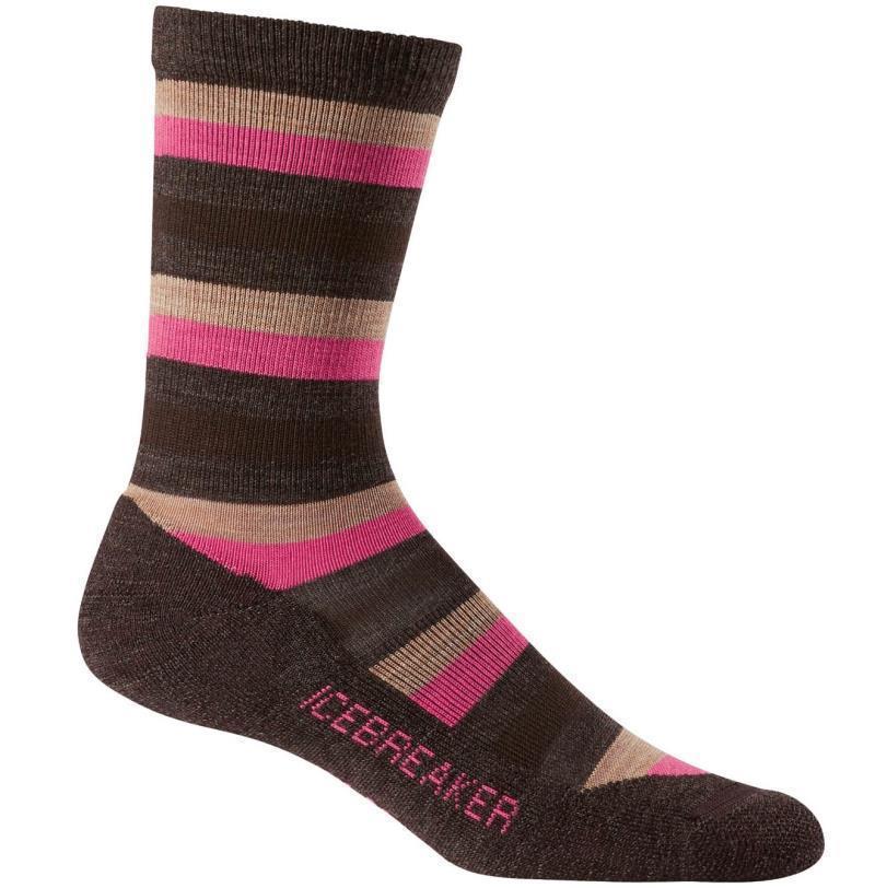 LifeStyle Crew Socks - Light Cushion - Womens - Earthen Heather / Shocking / Rye Heather 1
