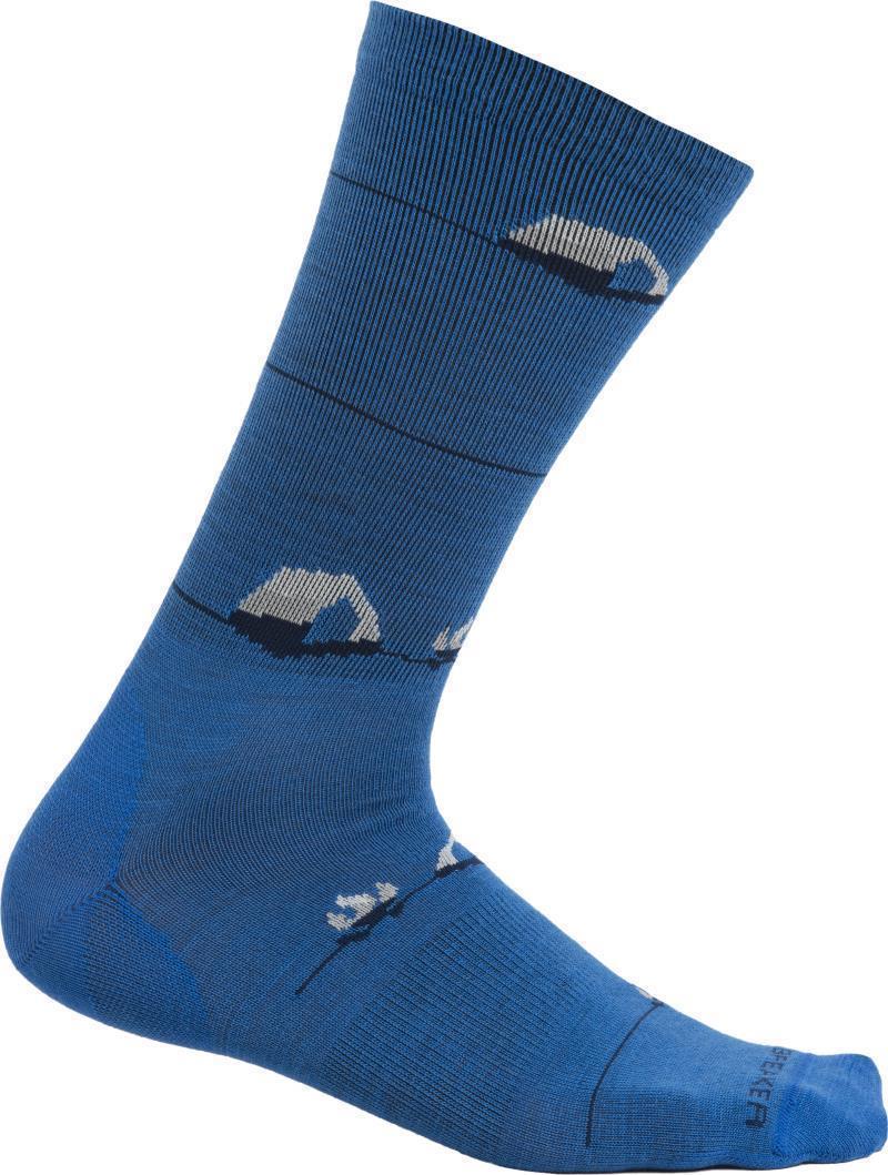LifeStyle Crew Socks - Ultralight Cushion - Backcountry Camp - Mens - Lazurite / Snow / Ether 1