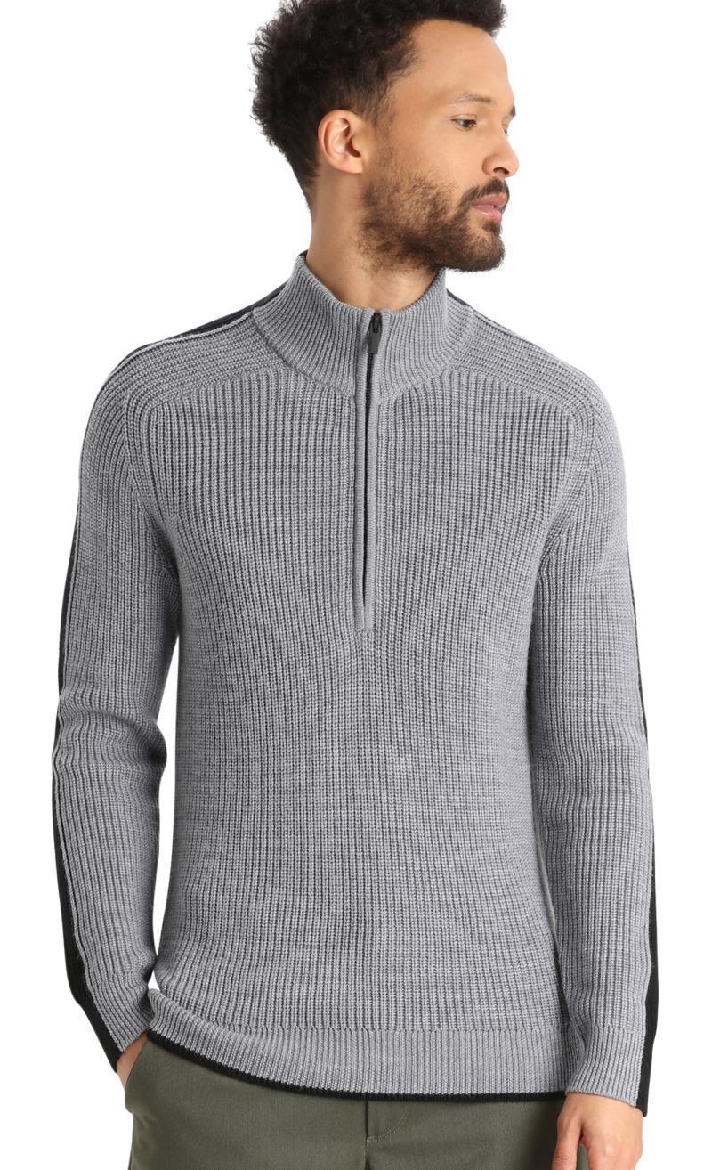 Lodge LS Half Zip Sweater - Mens - Gritstone Heather / Black 4