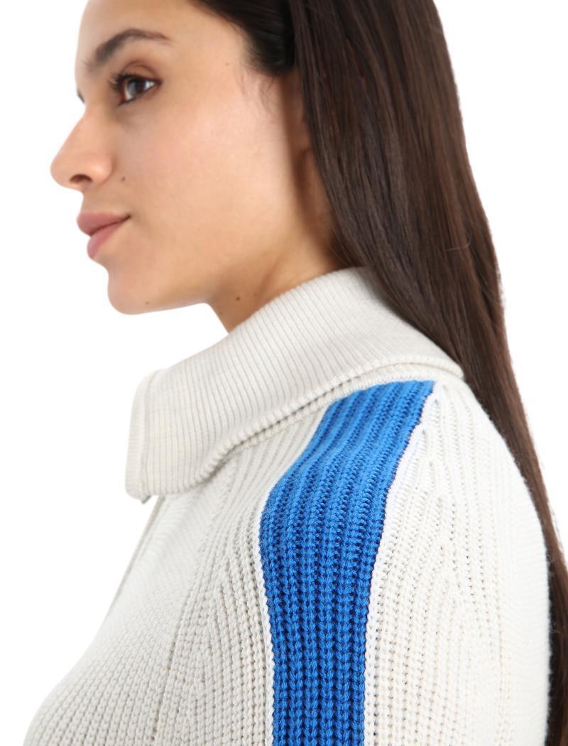 Lodge LS Half Zip Sweater - Womens - Ecru Heather / Lazurite 6