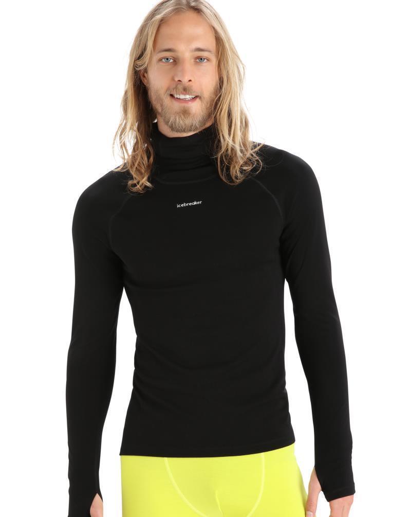 MerinoFine LS Roll Neck - Mens - Black 2