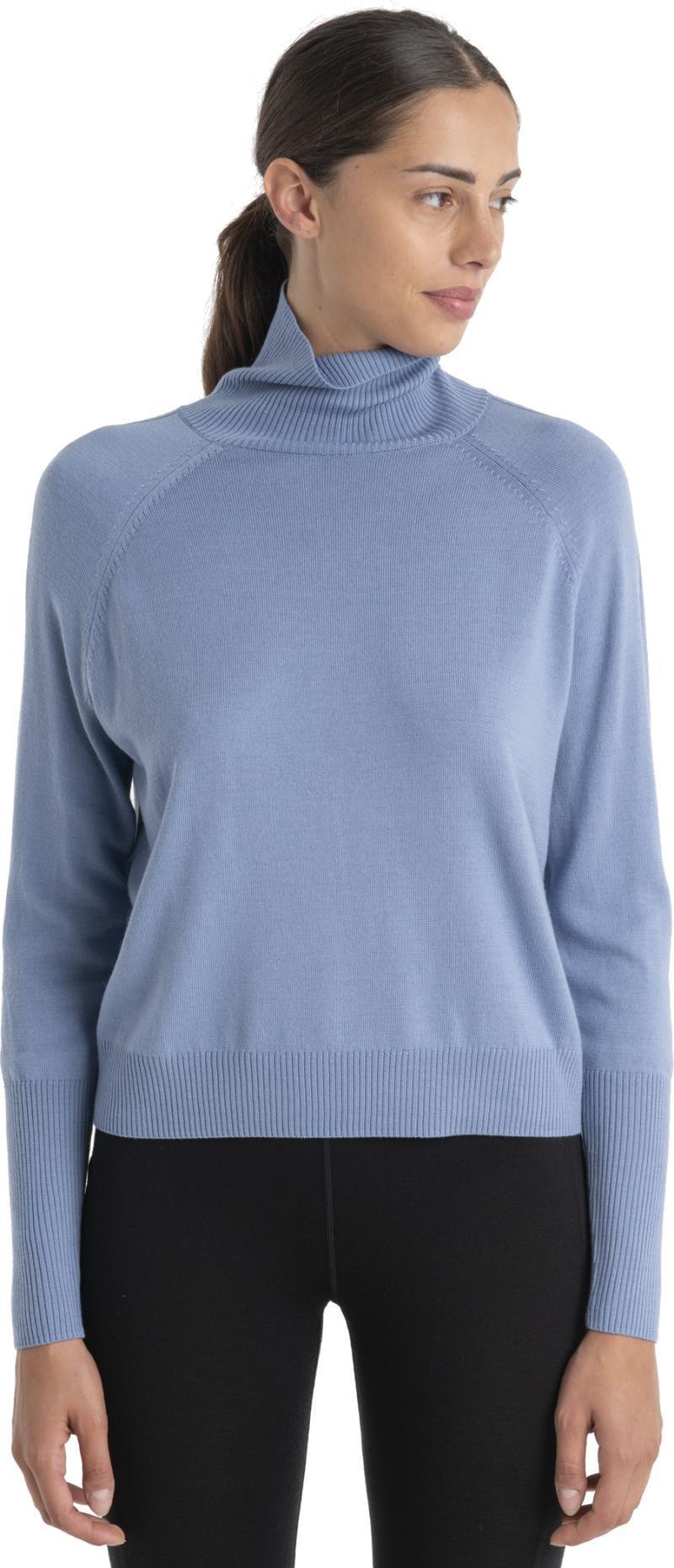 MerinoFine Luxe LS High Neck Sweater - Womens - Kyanite 1