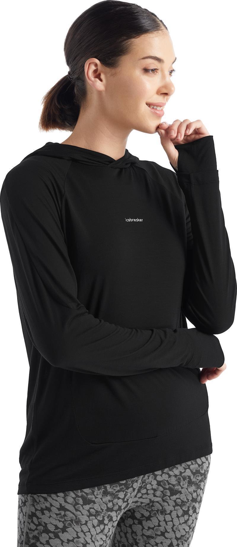 Merino 125 Cool-Lite Sphere LS Hoodie - Womens - Black 2