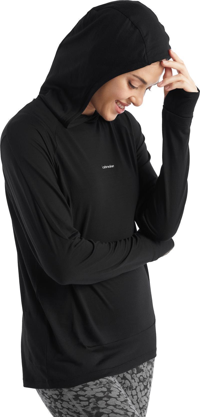 Merino 125 Cool-Lite Sphere LS Hoodie - Womens - Black 4