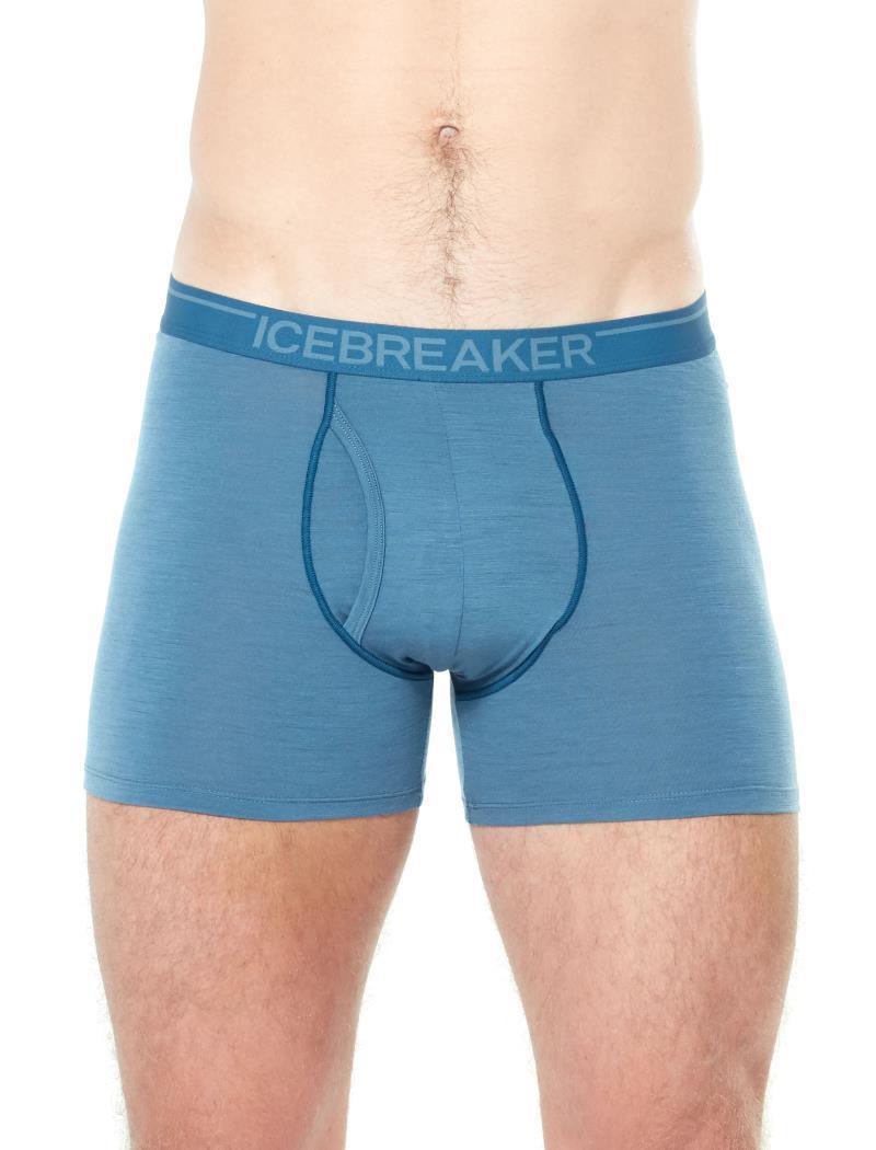 Merino 150 Anatomica Boxers with Fly - Mens - Granite Blue / Prussian Blue 2