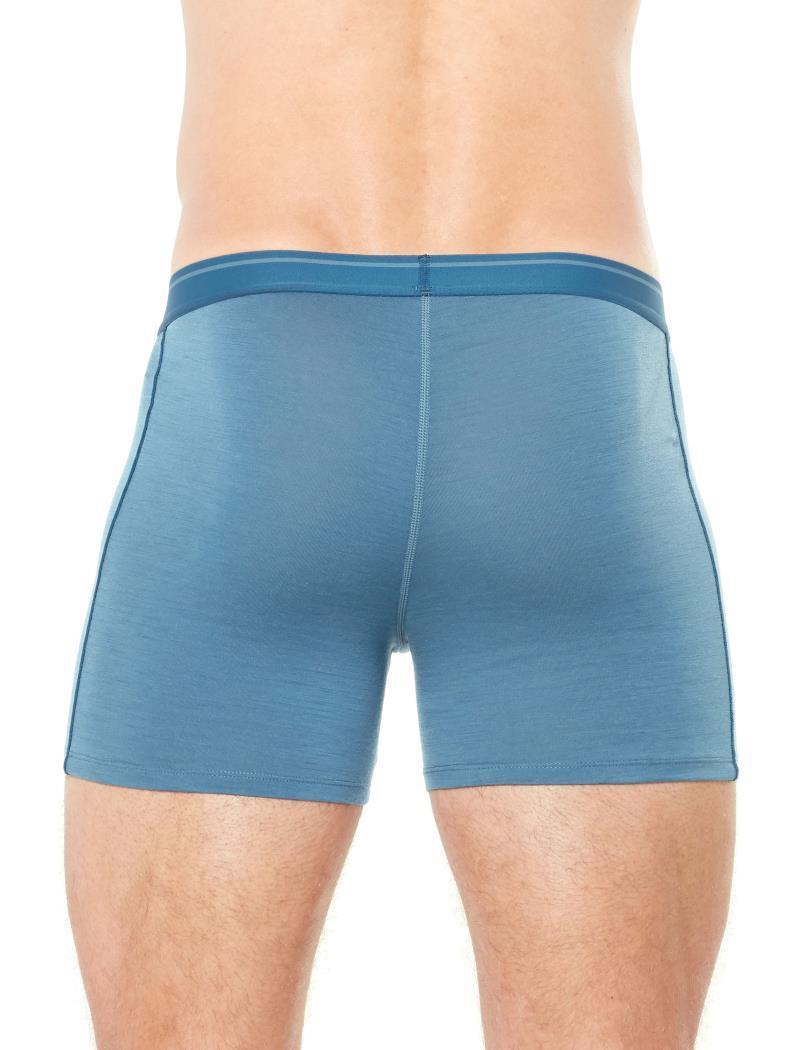 Merino 150 Anatomica Boxers with Fly - Mens - Granite Blue / Prussian Blue 3