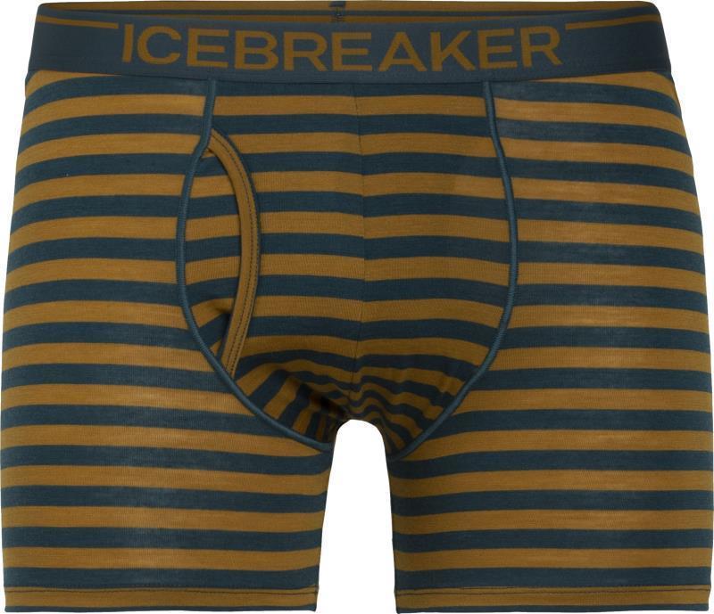 Merino 150 Anatomica Boxers with Fly - Mens - Nightfall / Curry - Stripe 1