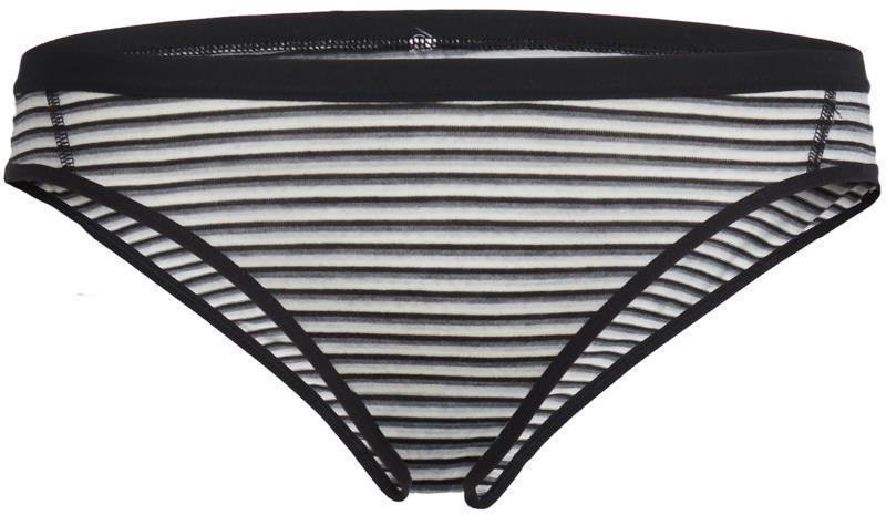 Merino 150 Siren Bikini - Womens - Black / Snow - Stripe 1