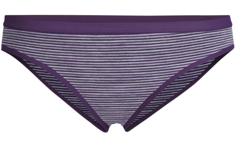 Merino 150 Siren Bikini - Womens - Eggplant / Silk Heather - Stripe 1