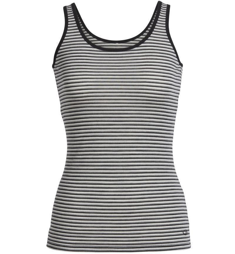 Merino 150 Siren Tank - Womens - Black / Snow - Stripe 1