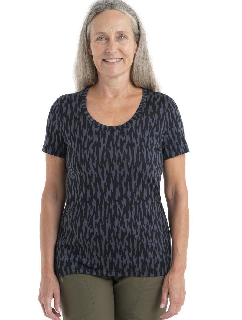 Merino 150 Tech Lite II SS Scoop Tee - Glacial Camo - Womens - Graphite / Black / AOP 3