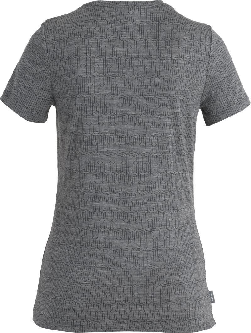 Merino 150 Tech Lite II SS Scoop Tee - Herenga - Womens - Gritstone Heather / Black / AOP 2