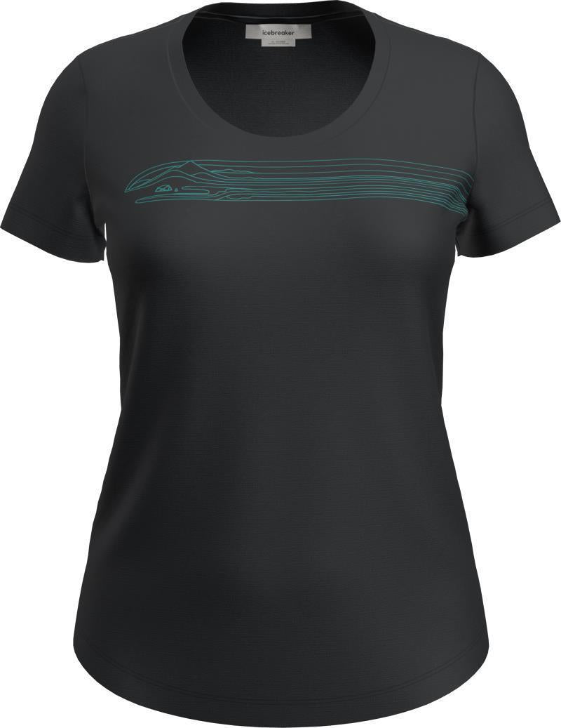 Merino 150 Tech Lite II SS Tee - Camping Lines - Womens - Black 1