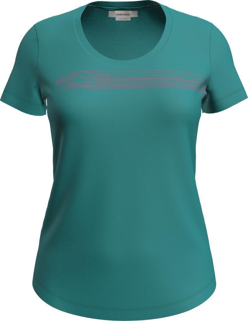 Merino 150 Tech Lite II SS Tee - Camping Lines - Womens - Flux Green 1