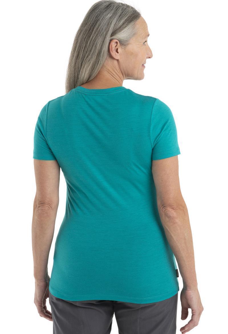 Merino 150 Tech Lite II SS Tee - Camping Lines - Womens - Flux Green 3