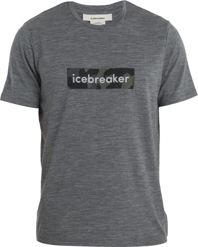 Merino 150 Tech Lite II SS Tee - Icebreaker Logo Camo - Mens - Gritstone Heather 1