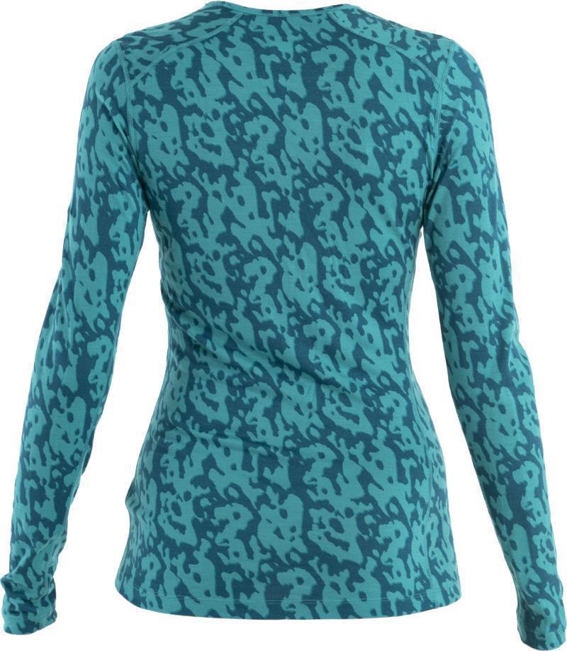 Merino 200 Oasis LS Crewe - Macro Camo - Womens - Flux Green / Dark Flux / AOP 2