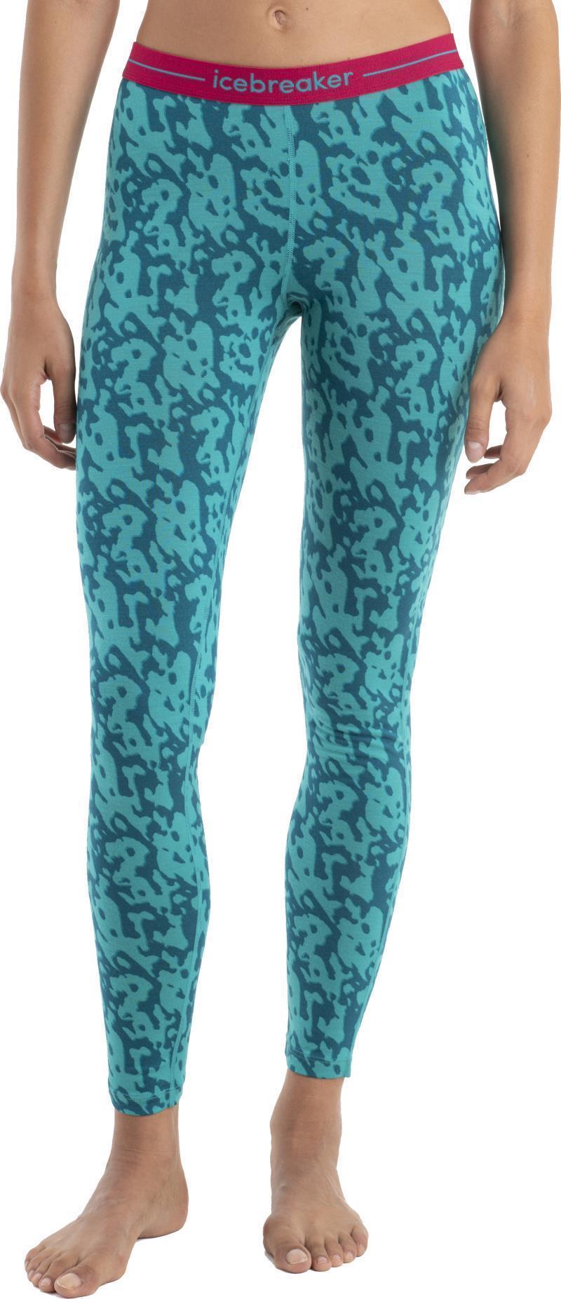 Merino 200 Oasis Leggings - Macro Camo - Womens - Flux Green / Dark Flux / AOP 3