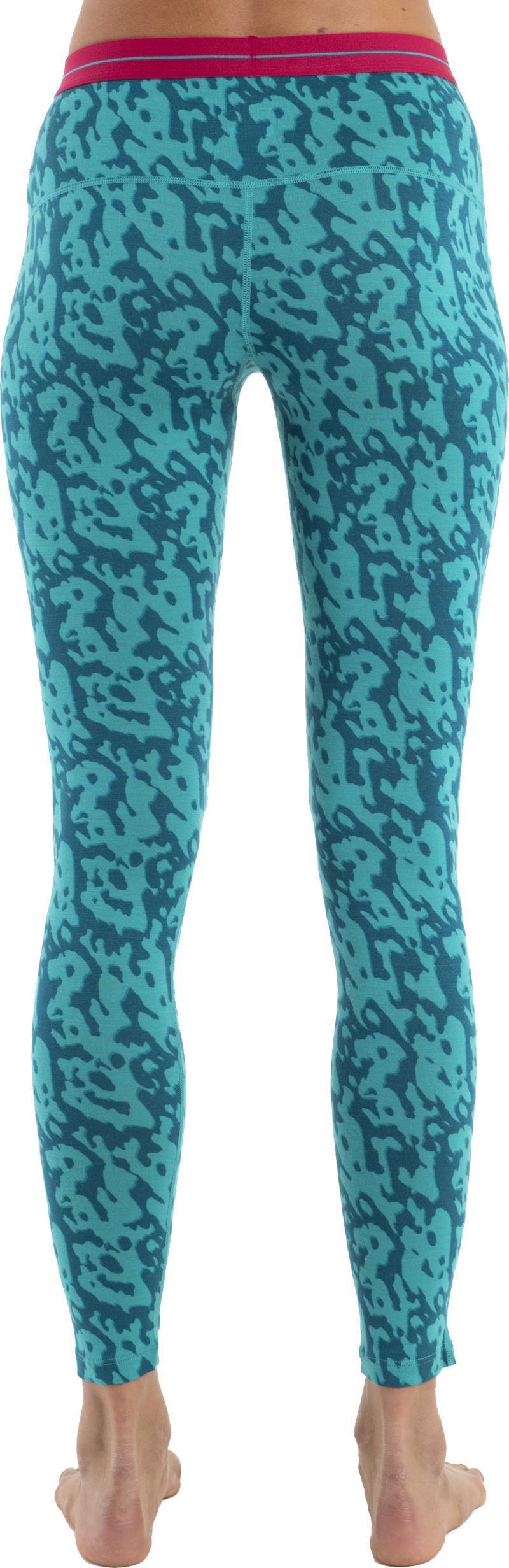 Merino 200 Oasis Leggings - Macro Camo - Womens - Flux Green / Dark Flux / AOP 4