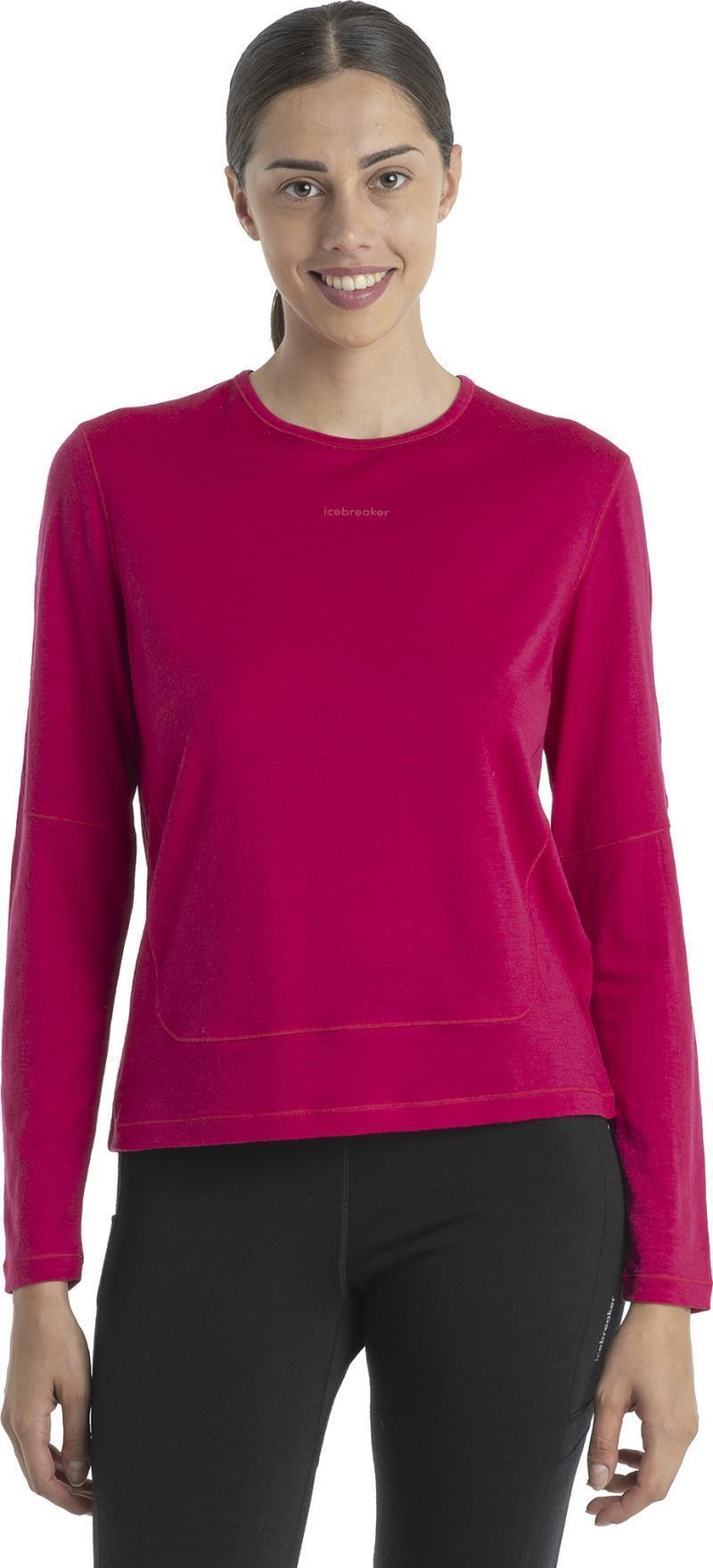 Merino 200 ZoneKnit Energy Wind LS Tee - Womens - Electron Pink 1