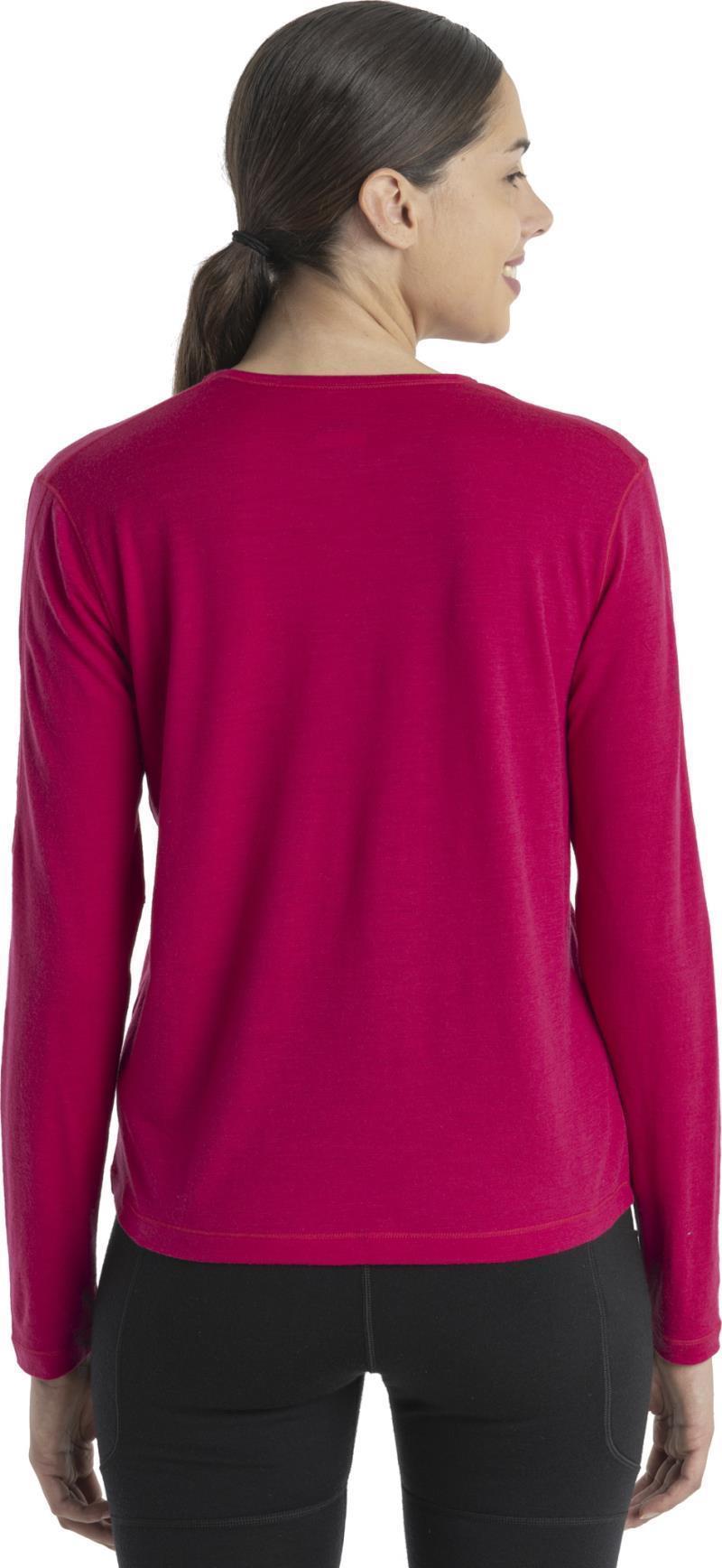 Merino 200 ZoneKnit Energy Wind LS Tee - Womens - Electron Pink 2