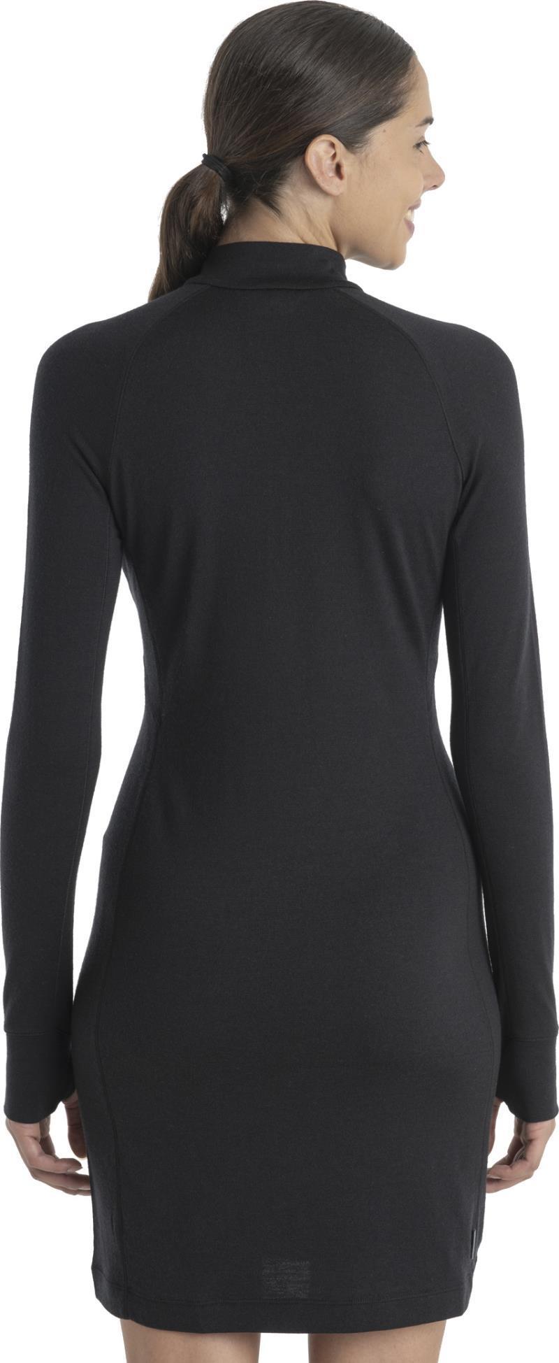 Merino 260 Granary LS Half Zip Dress - Black 2