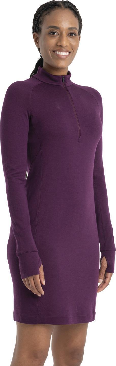 Merino 260 Granary LS Half Zip Dress - Nightshade 1