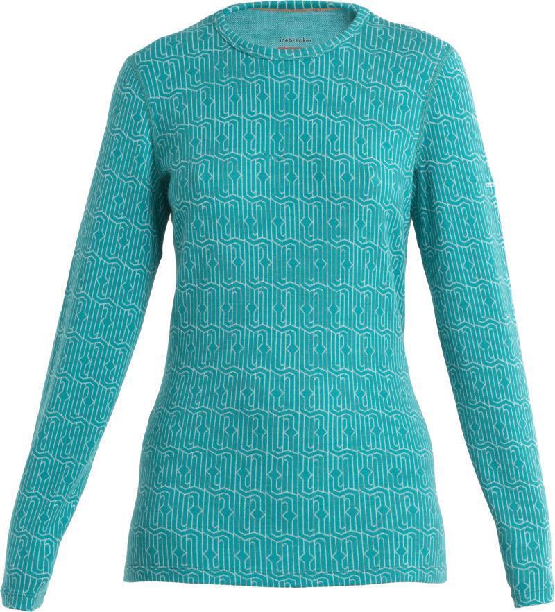 Merino 260 Vertex LS Crewe - Herenga - Womens - Flux Green / Snow - Jacquard 1