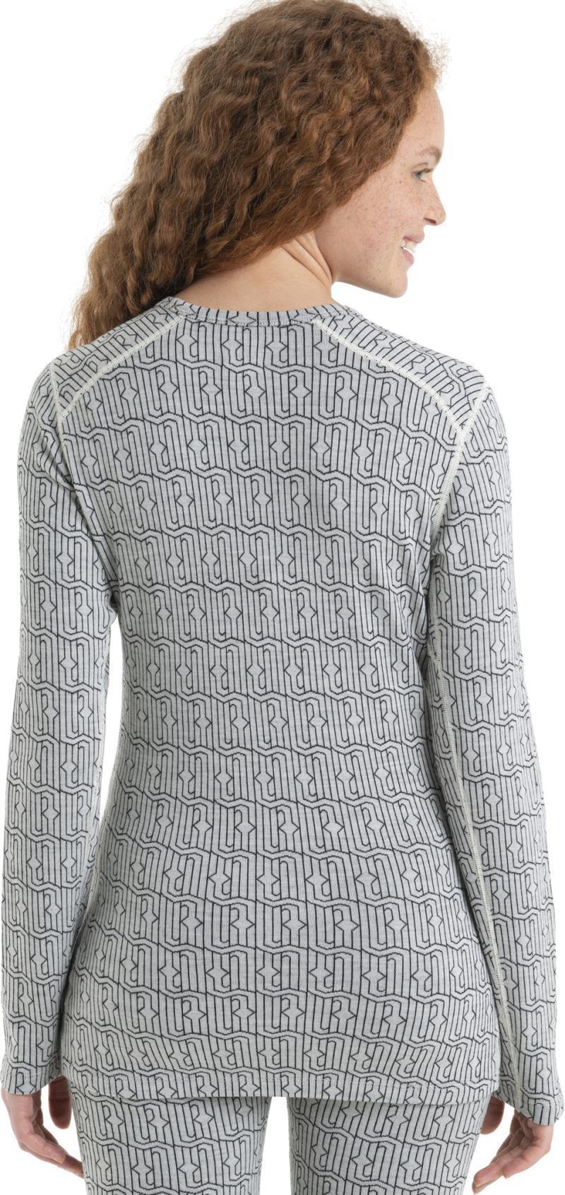Merino 260 Vertex LS Crewe - Herenga - Womens - Snow / Black - Jacquard 4