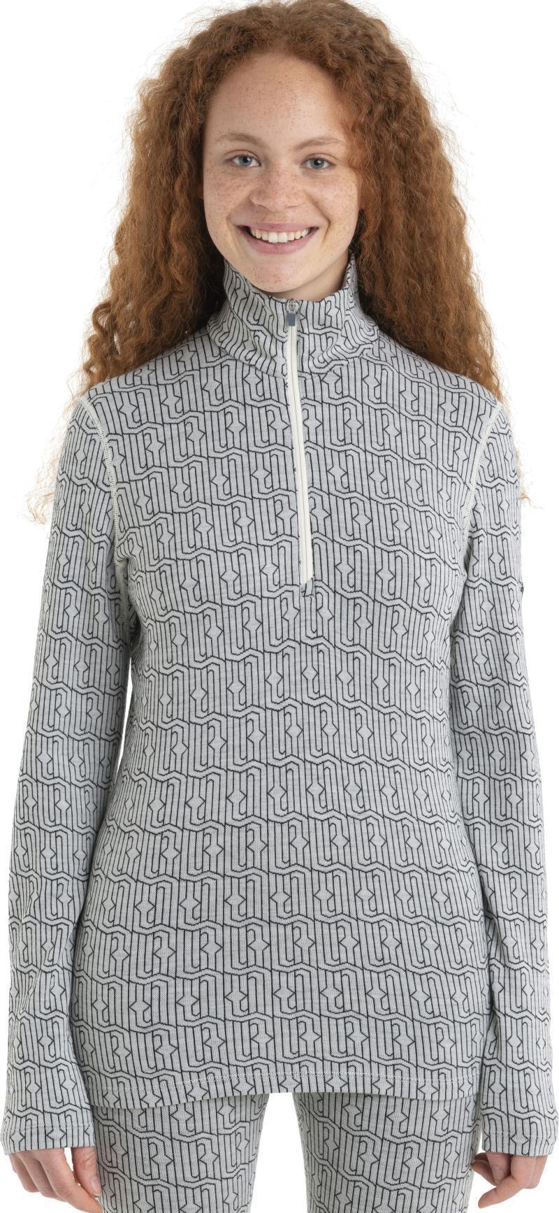 Merino 260 Vertex LS Half Zip - Herenga - Womens - Snow / Black - Jacquard 3