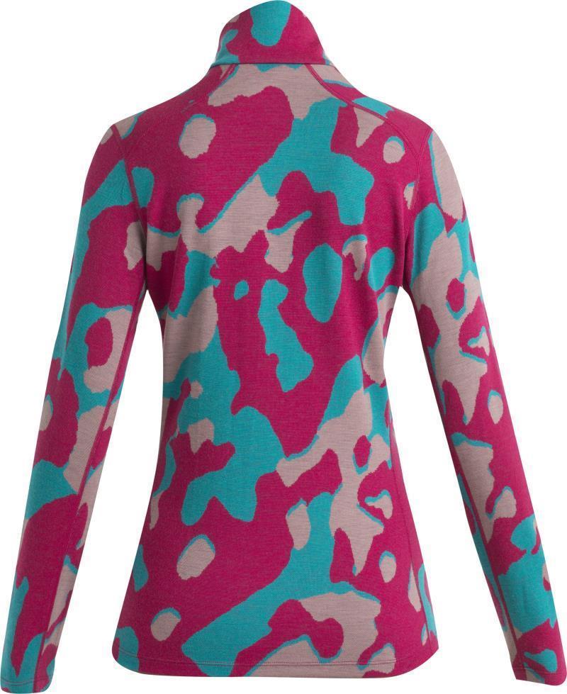Merino 260 Vertex LS Half Zip - Natural Camo - Womens - Electron Pink / Crystal / Flux Green - Jacquard 2
