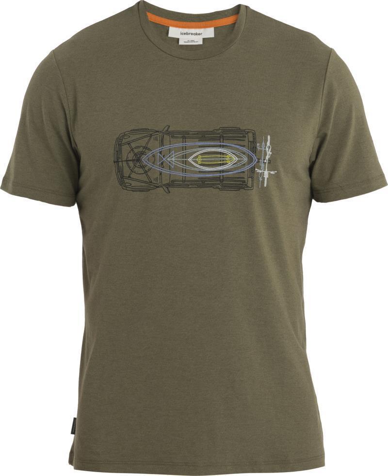 Merino Central Classic SS Tee - Wireframe Wonder - Mens - Loden 1