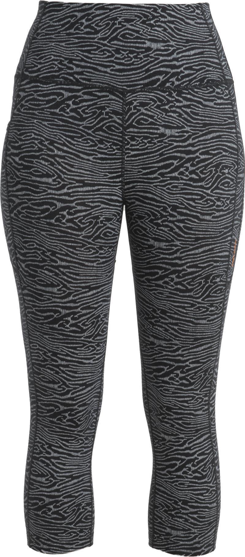 Merino Fastray High Rise 3/4 Tights Topo Lines - Womens - Black / Snow / AOP 1