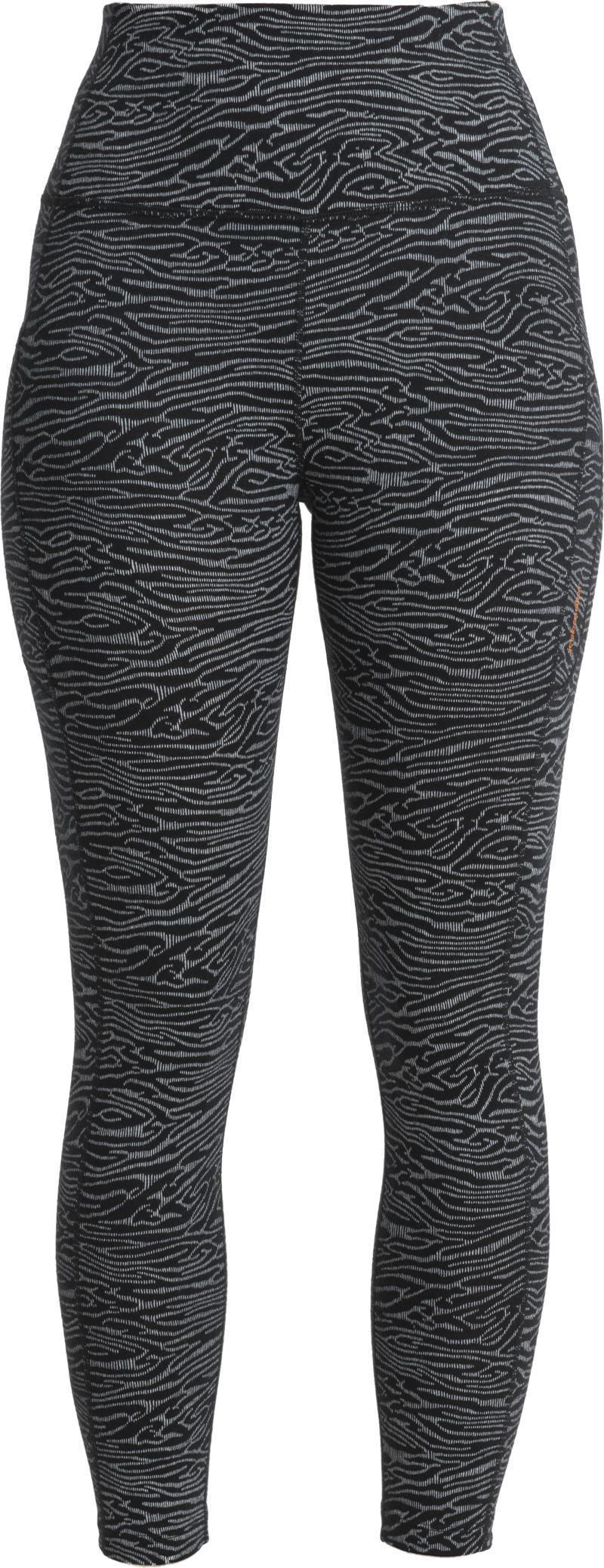 Merino Fastray High Rise Tights Topo Lines - Womens - Black / Snow / AOP 1