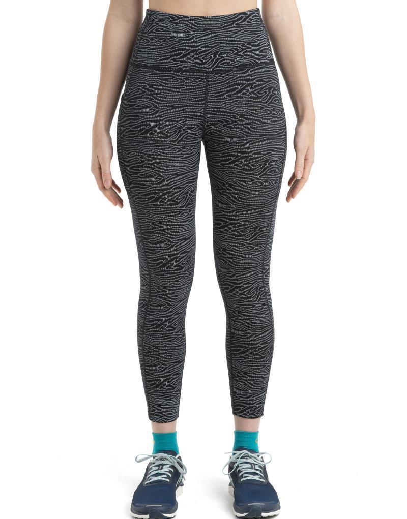 Merino Fastray High Rise Tights Topo Lines - Womens - Black / Snow / AOP 3