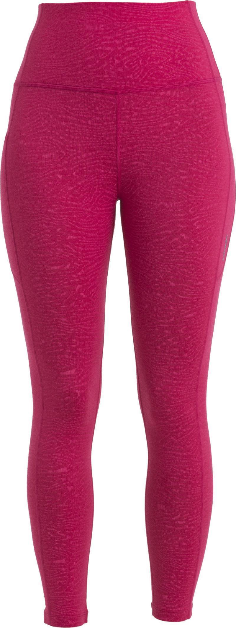 Merino Fastray High Rise Tights Topo Lines - Womens - Electron Pink / Tempo / AOP 1