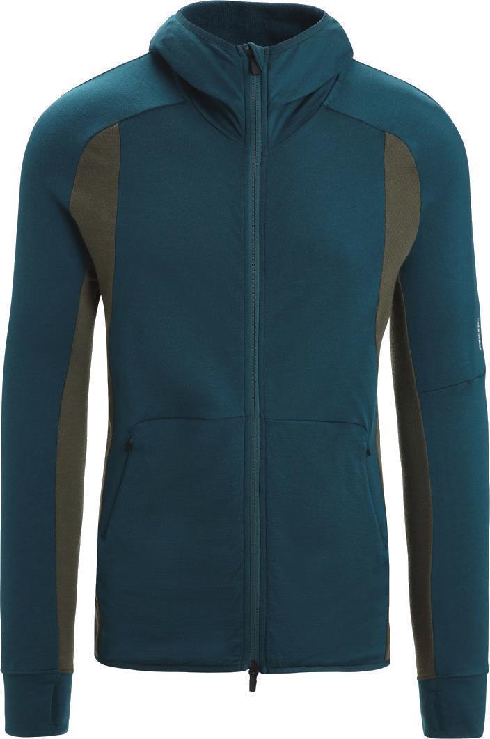 Merino Quantum ZoneKnit LS Zip Hoodie - Mens - Green Glory / Loden / CB 1