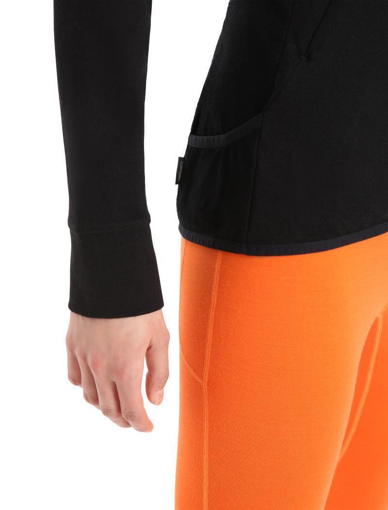 Merino Quantum ZoneKnit LS Zip Hoodie - Womens - Black 7