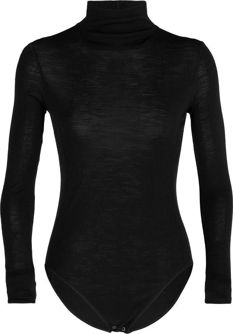 Queens LS High Neck Bodysuit - Womens - Black 1