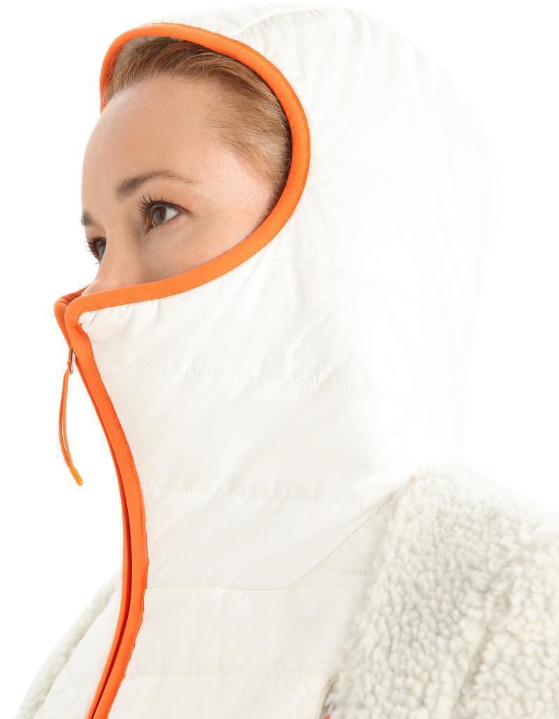 RealFleece High Pile LS Zip Hood - Womens - Ecru Heather / Ether / Tempo / CB 5