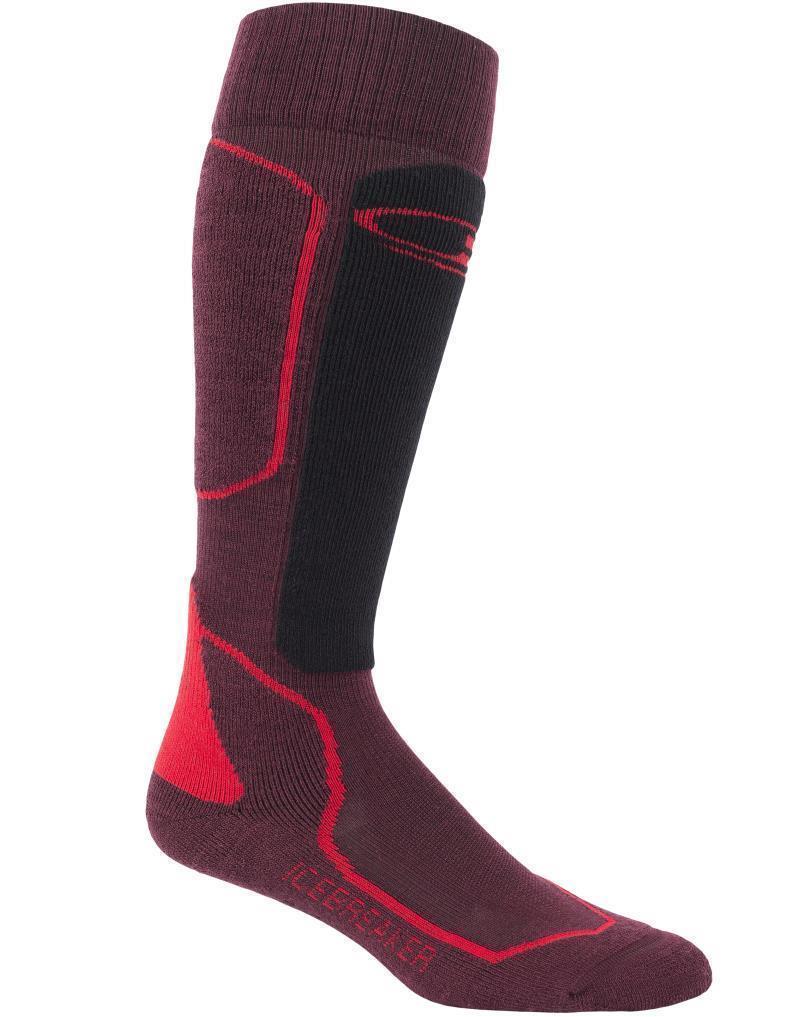 Ski+ OTC Merino Socks - Medium Cushion - Mens - Redwood / Black / Rocket 1