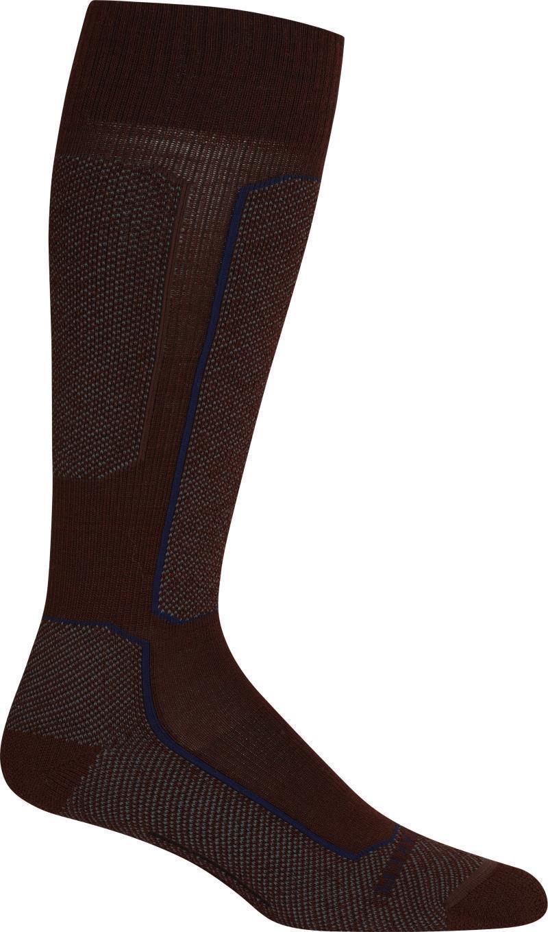 Ski+ Over The Calf Socks - Light Cushion - Womens - Espresso / Sage / Royal Navy 1
