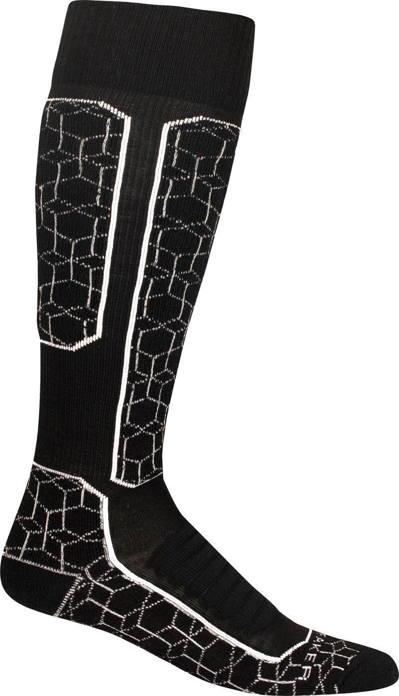 Ski+ Over The Calf Socks - Medium Cushion - Alpine Geo - Womens - Black / Snow 1